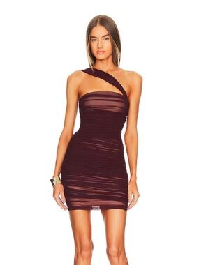REVOLVE x Michael Costello Honor Mini Dress in Dark Plum Burgundy Size XXS